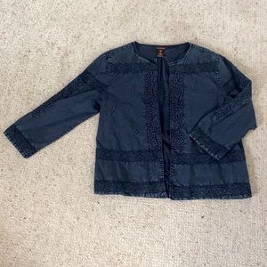 Multiples 3/4 sleeve open front top Size Med NWOT